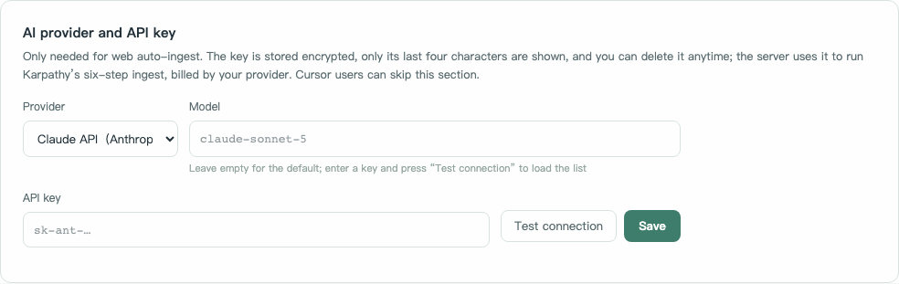 AI provider settings